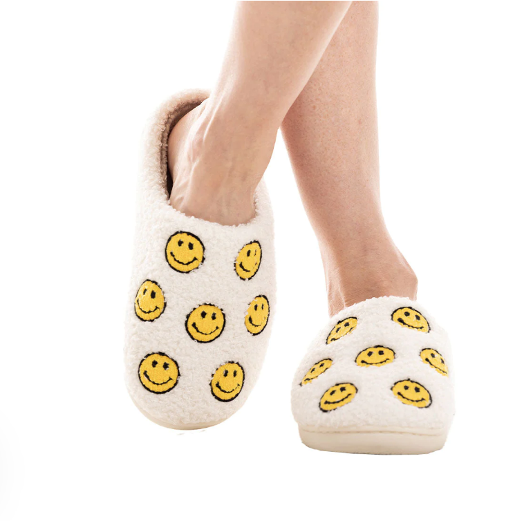 All Over Happy Face Slippers