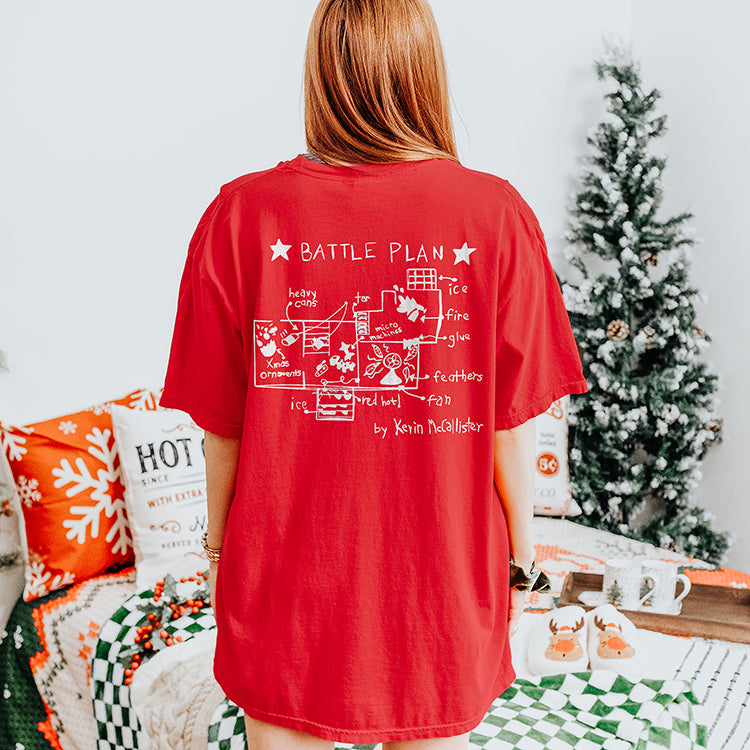 Home Alone Battle Plan Heavyweight Christmas Tee (Wholesale)