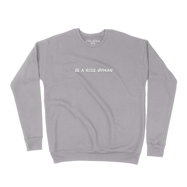 Be A Nice Human (Puff) Crewneck Sweatshirt (Wholesale)