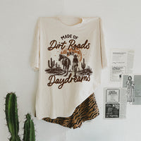 Hanging tee with denim shorts — relaxed cowgirl graphic shirt styled for summer