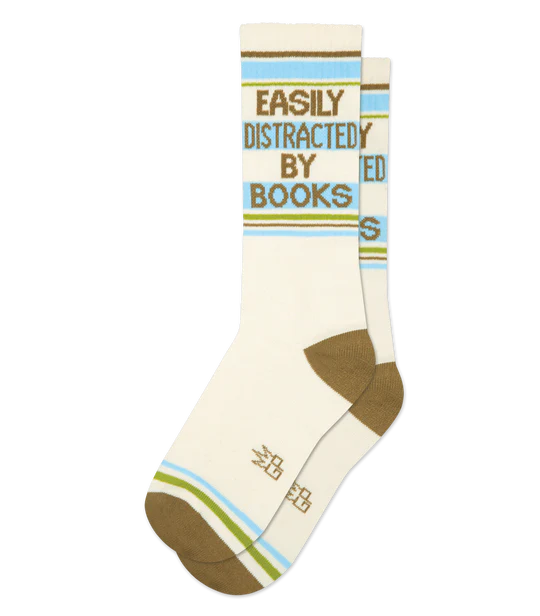 Easily Distracted By Books Socks – Funny Unisex Reader Gift