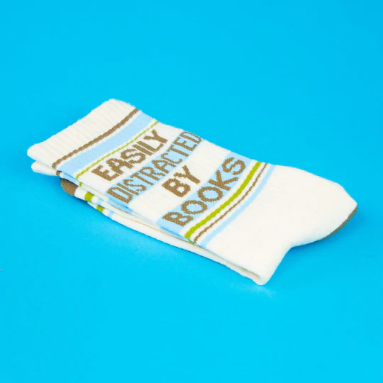 Easily Distracted By Books Socks – Funny Unisex Reader Gift