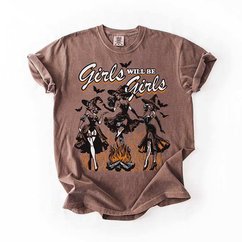 Girls Will Be Girls – Witchy Halloween Graphic Tee
