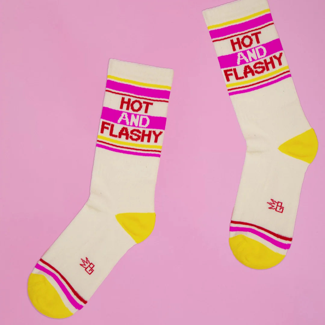 Hot and Flashy Gym Socks – Funny Menopause Socks for Women