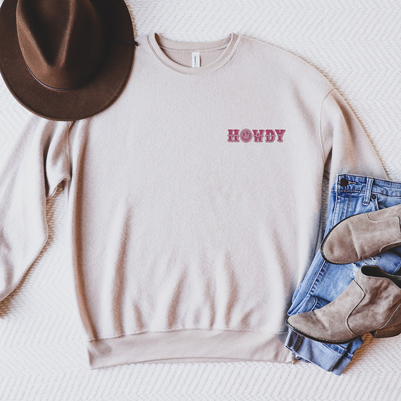 Howdy Embroidered Crewneck Sweatshirt - Final Sale