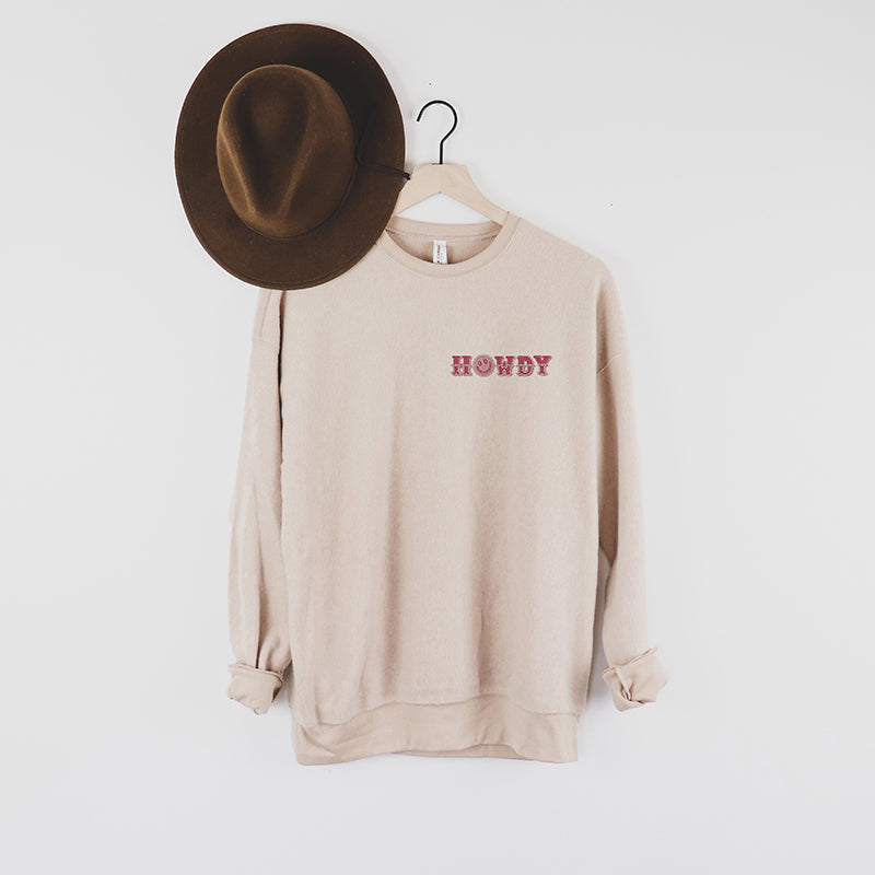 Howdy Embroidered Crewneck Sweatshirt - Final Sale