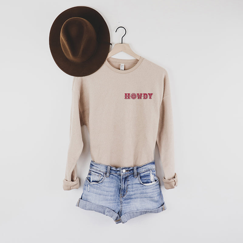 Howdy Embroidered Crewneck Sweatshirt - Final Sale