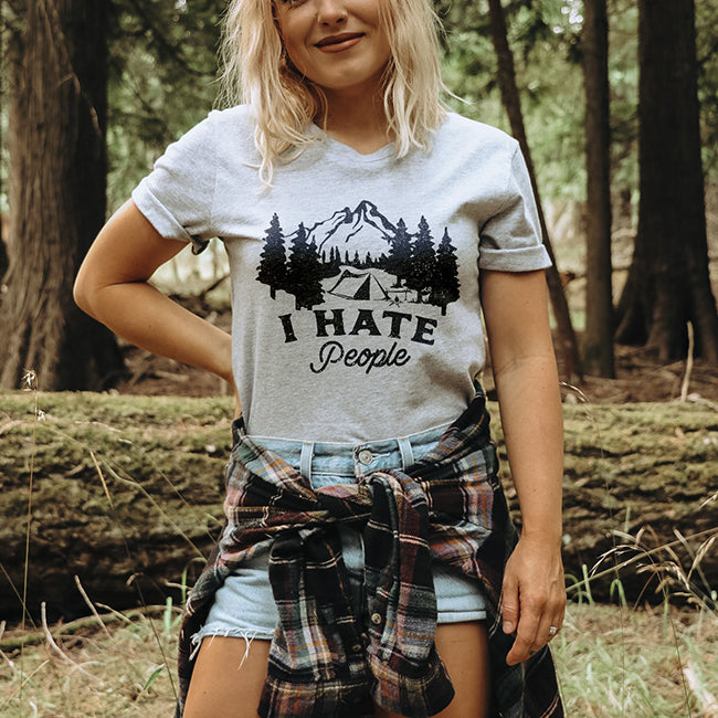 I Hate People Lightweight Camping Tee