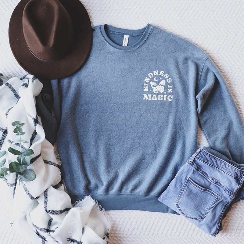 Kindness Is Magic Embroidered Crewneck Sweatshirt - Final Sale