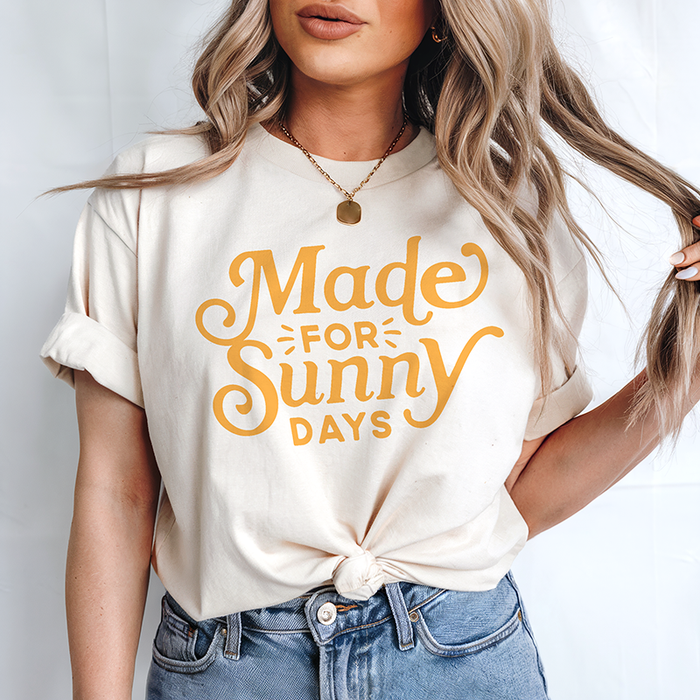 model photo of lightweight summer tee — soft sunny days shirt with relaxed fit