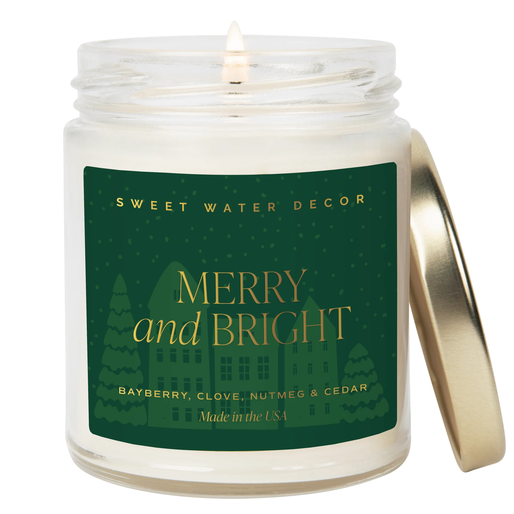 Merry and Bright Candle – Christmas Bayberry & Clove Scent | Holiday Gift
