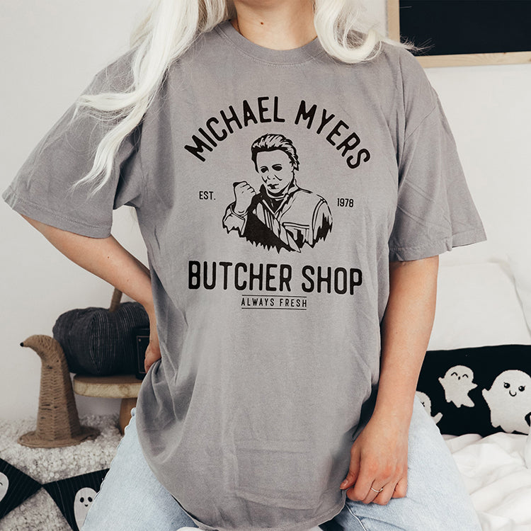Michael Myers Butcher Shop Heavyweight Halloween Tee