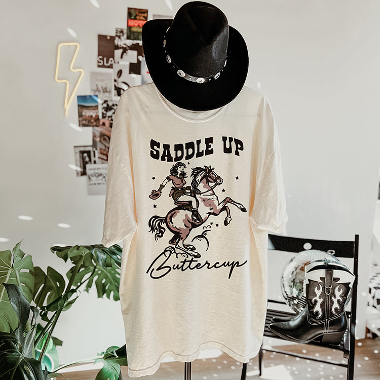 Saddle Up Buttercup Heavyweight Western Tee