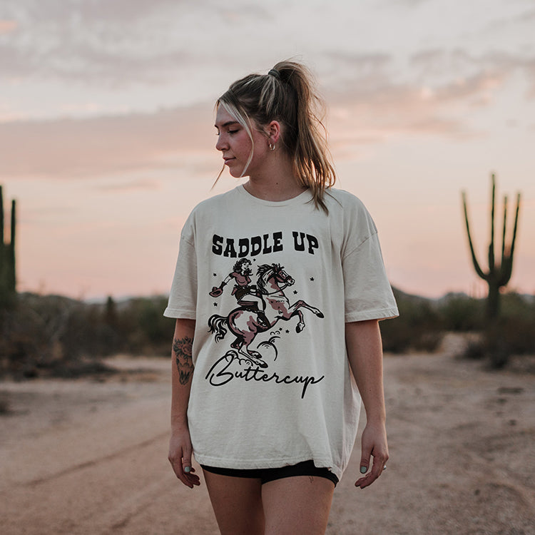 Saddle Up Buttercup Heavyweight Western Tee