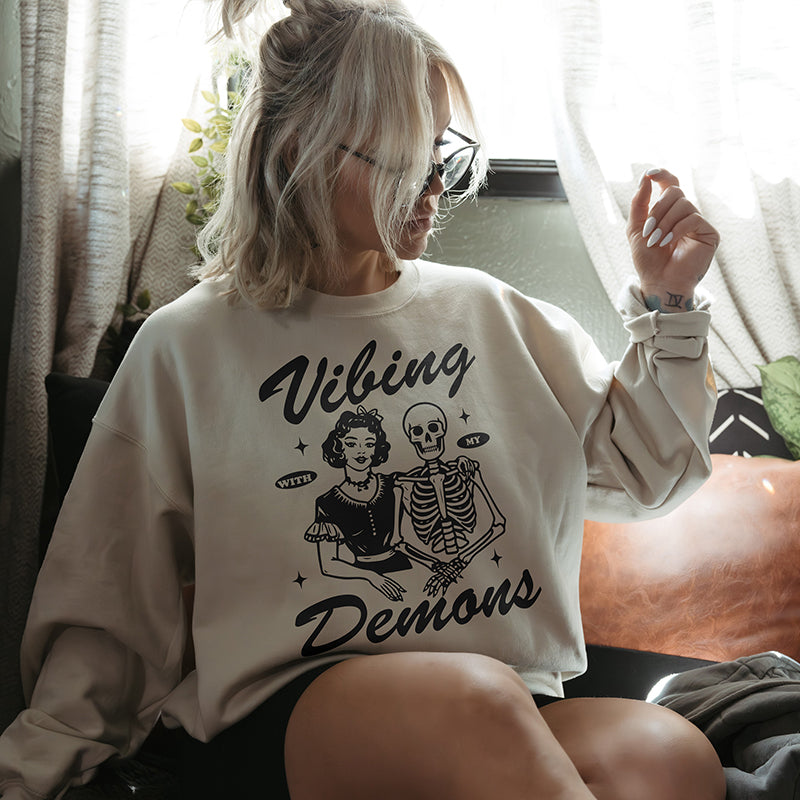 Vibing With My Demons Crewneck Sweatshirt