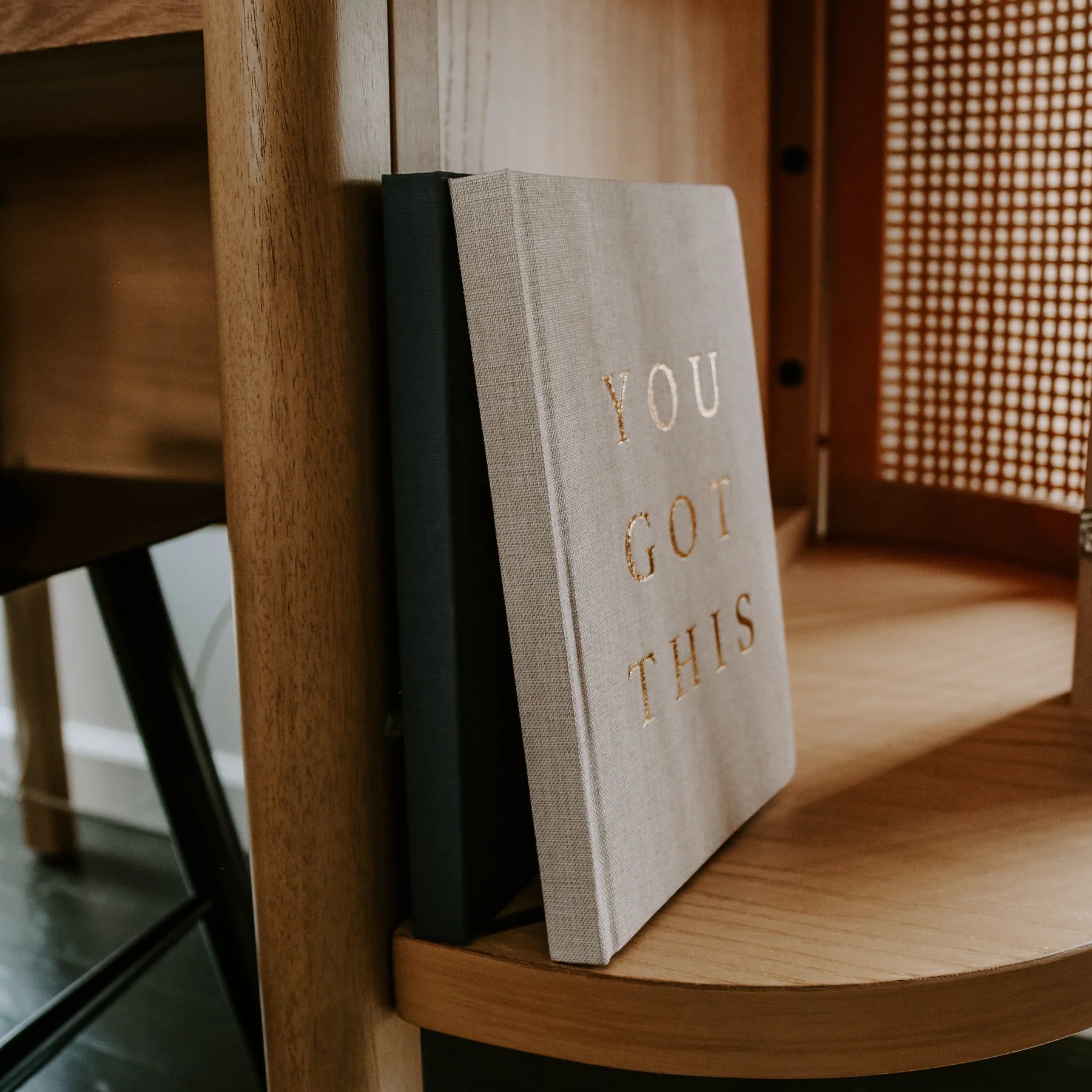 You Got This Journal – Tan & Gold Fabric Notebook | Holiday Gift for Writers & Dreamers