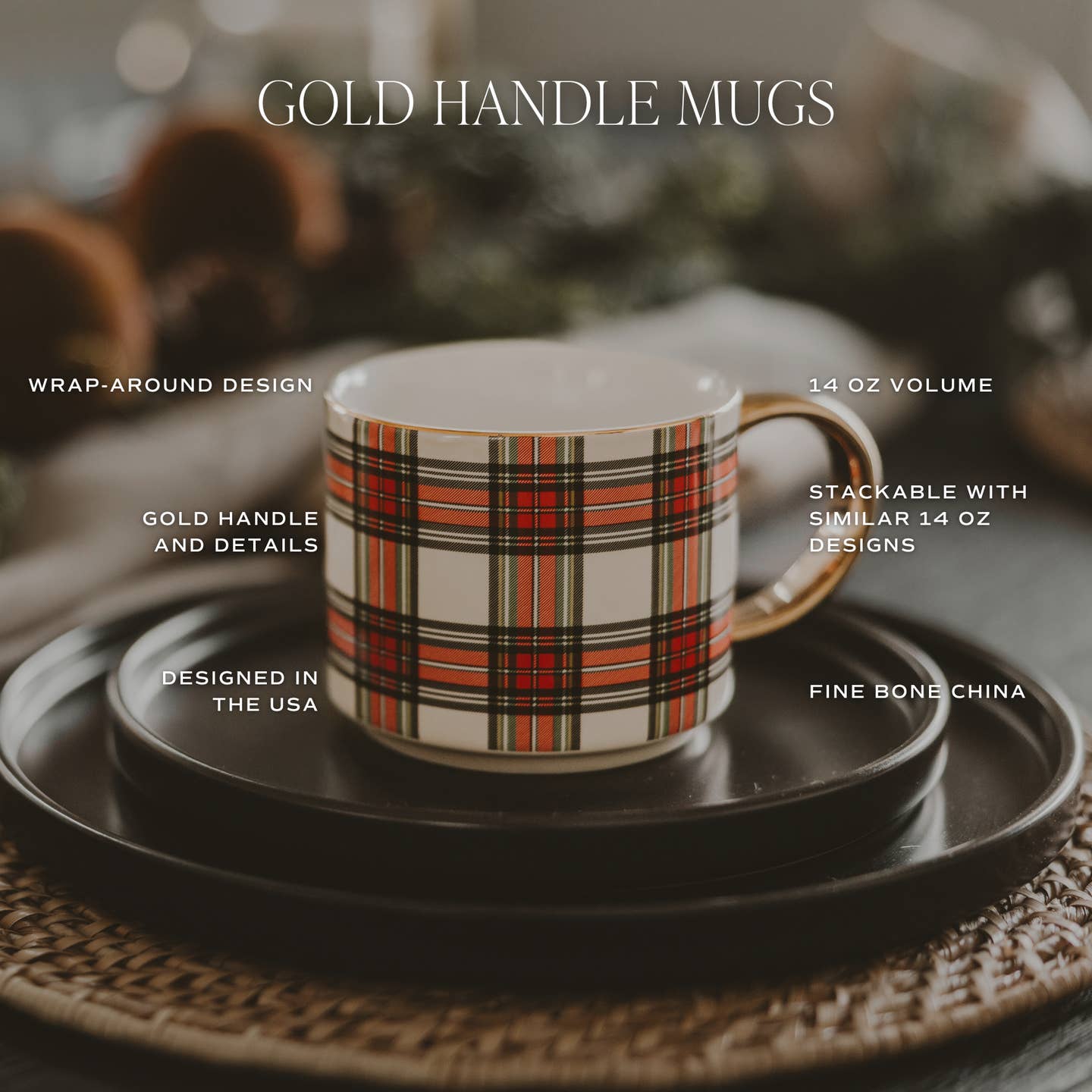 Nutcracker 14oz Mug – Holiday Coffee Mug with Gold Handle | Christmas Gift
