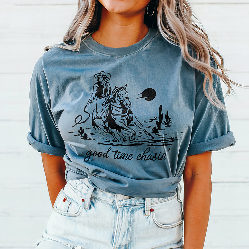 Good Time Chasin' Heavyweight Western Tee