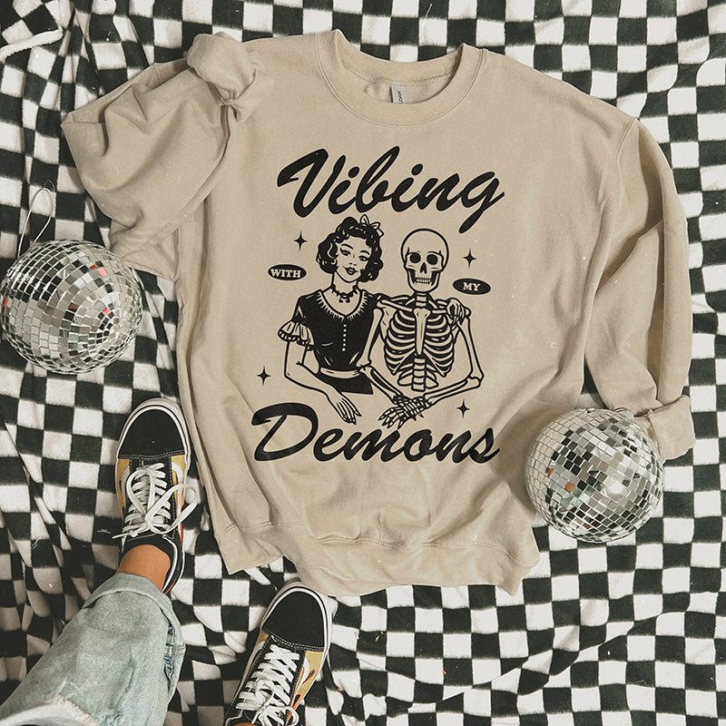 Vibing With My Demons Crewneck Sweatshirt