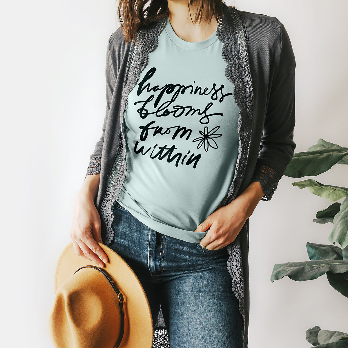 Happiness Blooms From Within Lightweight Tee (Wholesale)