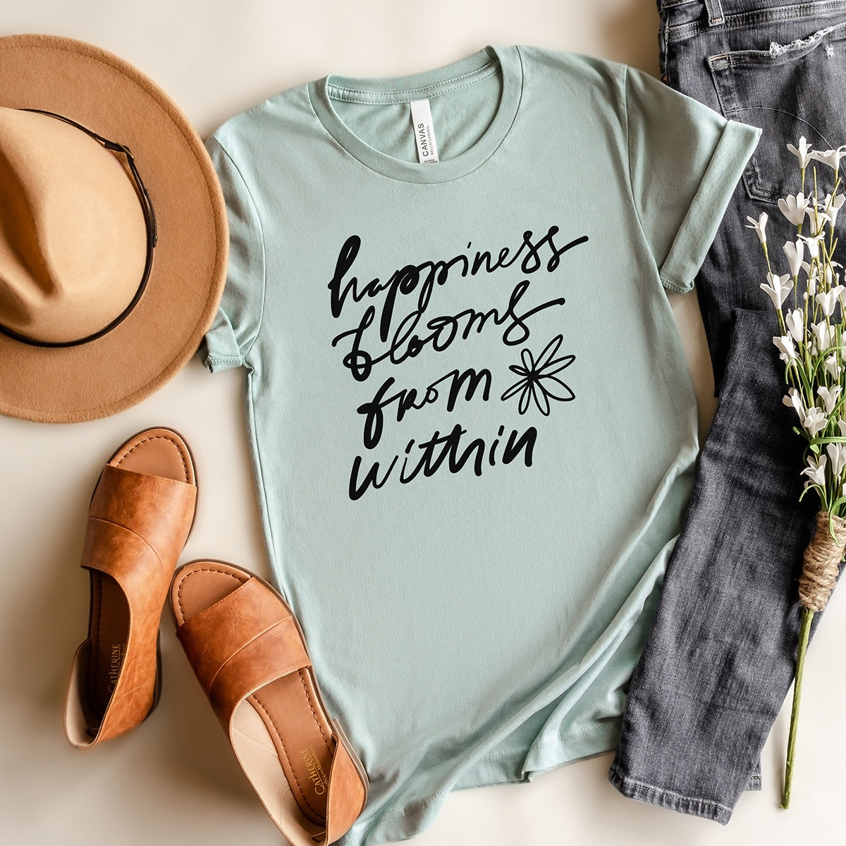 Happiness Blooms From Within Lightweight Tee (Wholesale)