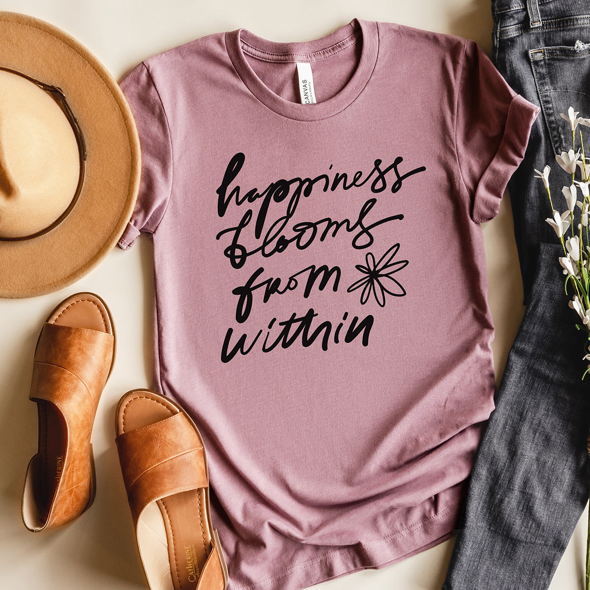 Happiness Blooms From Within Lightweight Tee (Wholesale)