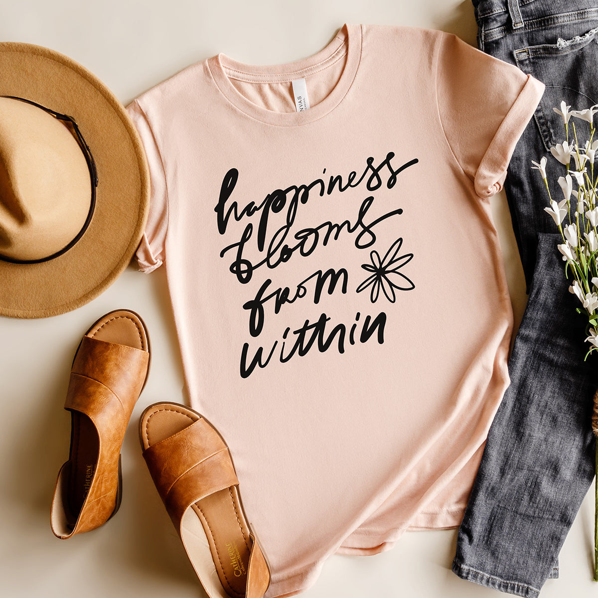 Happiness Blooms From Within Lightweight Tee (Wholesale)