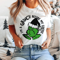 Grinch Before Coffee Lightweight Tee - Alley & Rae Apparel