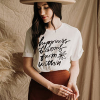 Happiness Blooms From Within Lightweight Tee - Alley & Rae Apparel