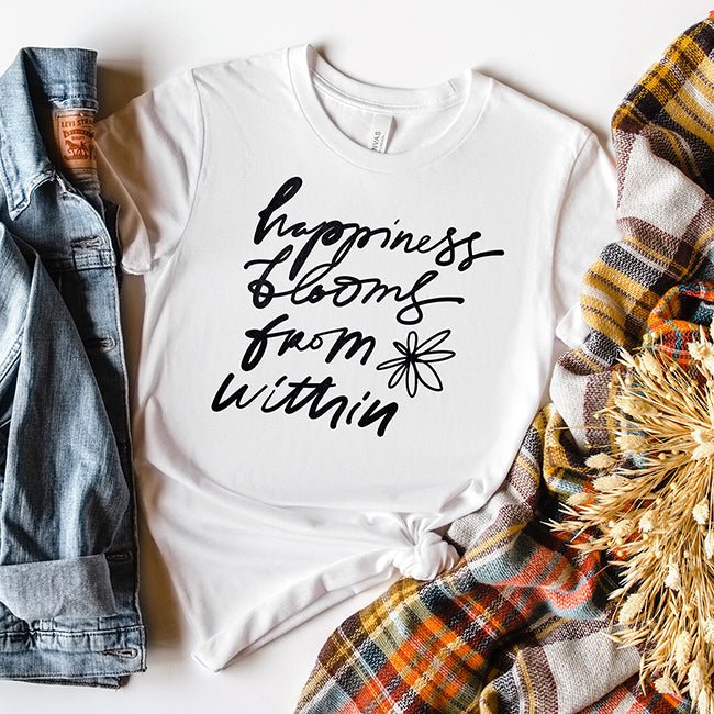 Happiness Blooms From Within Lightweight Tee - Alley & Rae Apparel