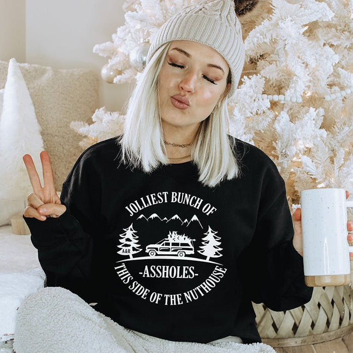 Jolliest Bunch Of Assholes This Side Of The Nuthouse Crewneck Sweatshirt - Alley & Rae Apparel