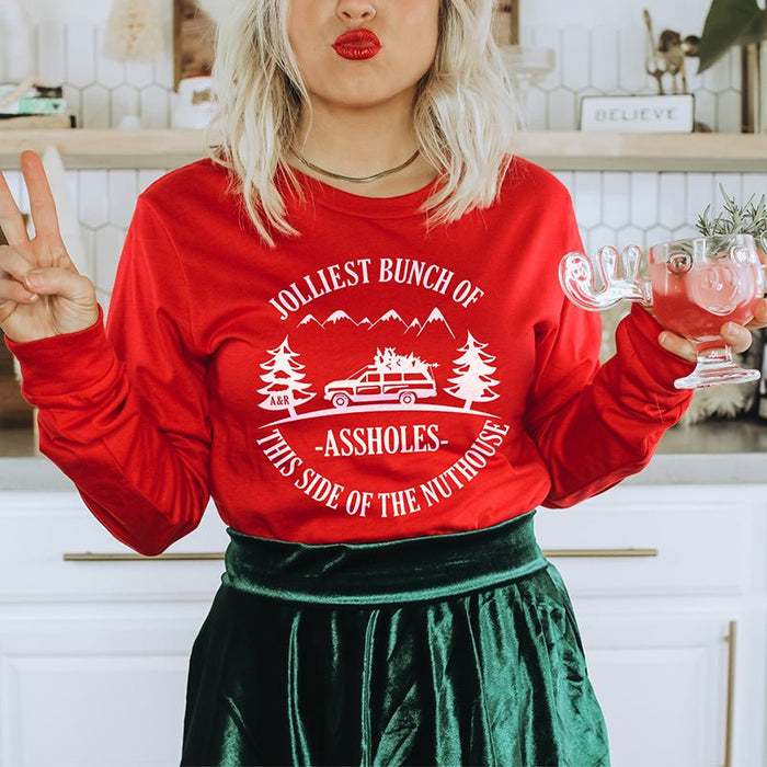 Jolliest Bunch Of Assholes This Side Of The Nuthouse Lightweight Long Sleeve Tee - Alley & Rae Apparel