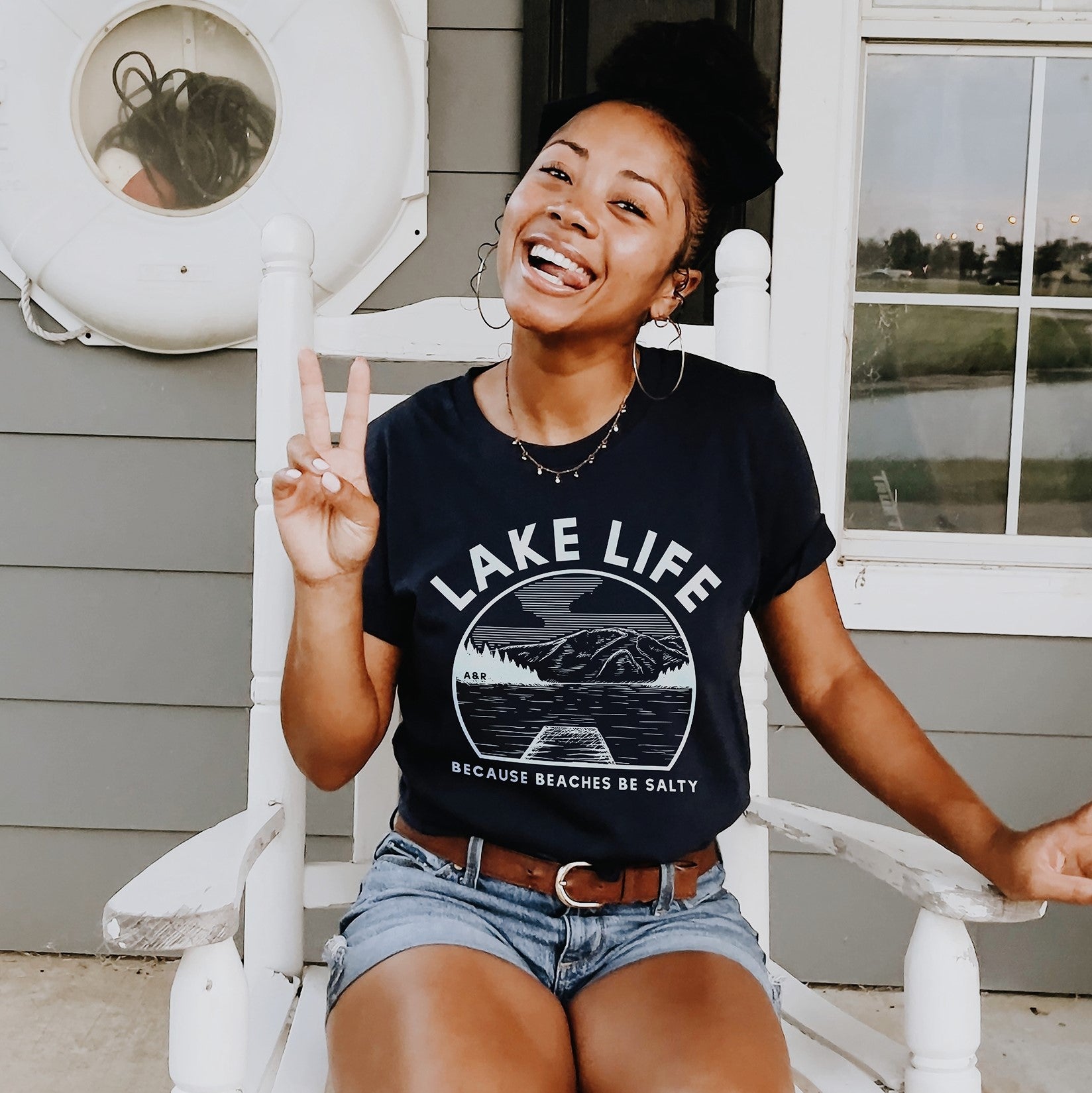 Lake Life Lightweight Tee - Alley & Rae Apparel