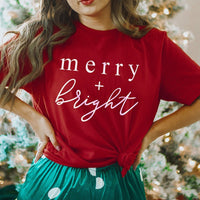 Merry + Bright Lightweight Christmas Tee - Alley & Rae Apparel