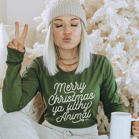Merry Christmas Ya Filthy Animal Lightweight Long Sleeve - Alley & Rae Apparel