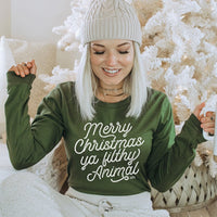 Merry Christmas Ya Filthy Animal Lightweight Long Sleeve - Alley & Rae Apparel