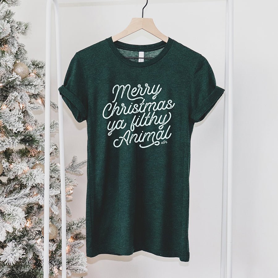 Merry Christmas Ya Filthy Animal Lightweight Tee - Alley & Rae Apparel