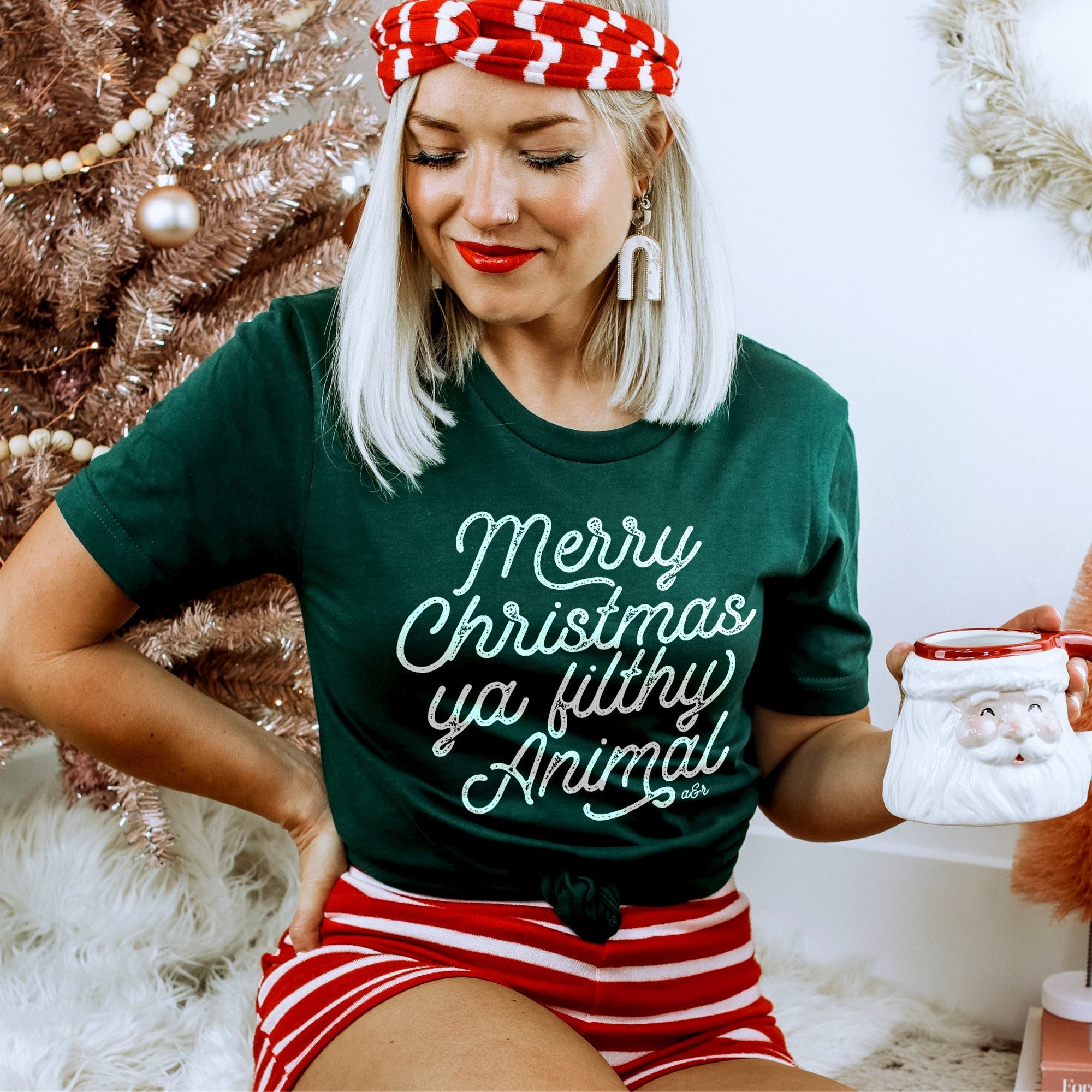 Merry Christmas Ya Filthy Animal Lightweight Tee - Alley & Rae Apparel