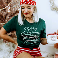 Merry Christmas Ya Filthy Animal Lightweight Tee - Alley & Rae Apparel