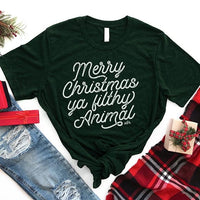 Merry Christmas Ya Filthy Animal Tee Shirt - Alley & Rae Apparel