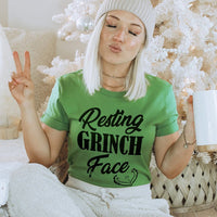 Resting Grinch Face Lightweight Christmas Tee - Alley & Rae Apparel