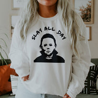 Slay All Day Halloween Crewneck Sweatshirt - Alley & Rae Apparel