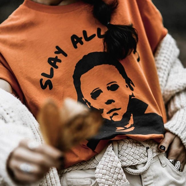 Slay All Day Lightweight Halloween Tee - Alley & Rae Apparel